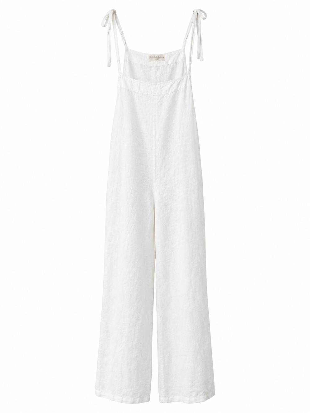 Michelle Garcia 100% Linen White Wide Leg Jumpsuit Jumper M Overalls